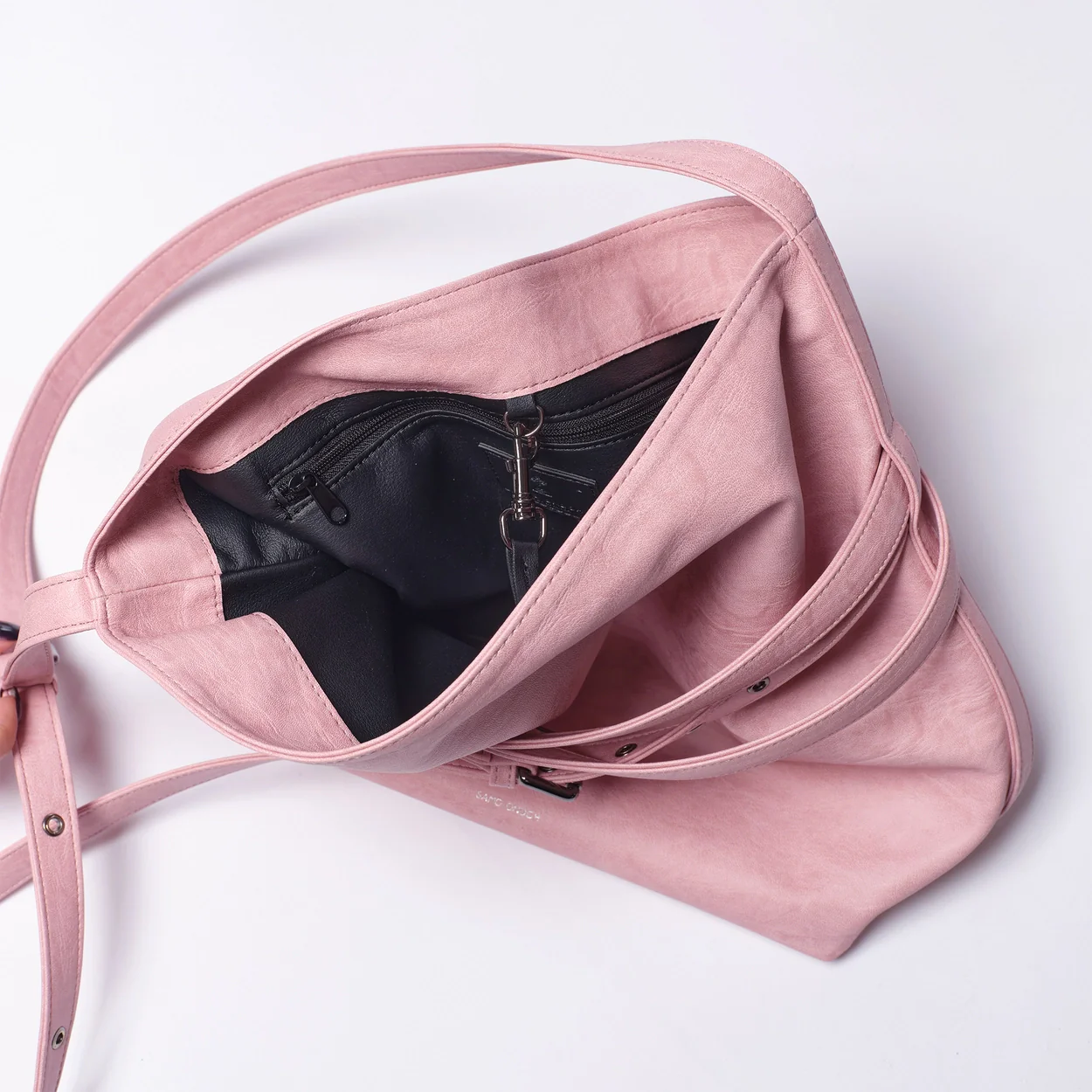 belt bucket bag M brushed pink - Image 4