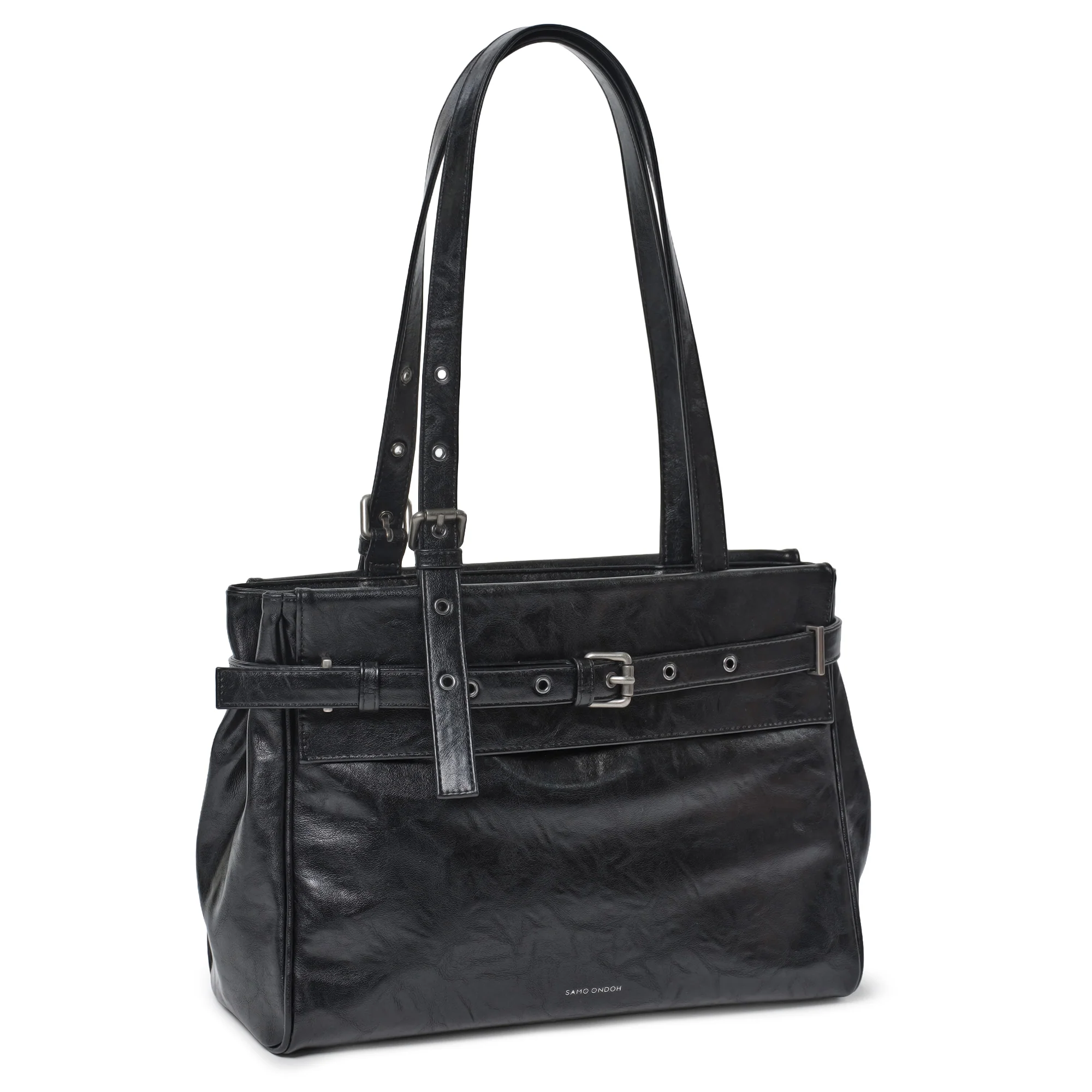 belt flap bag M baked black - Image 3