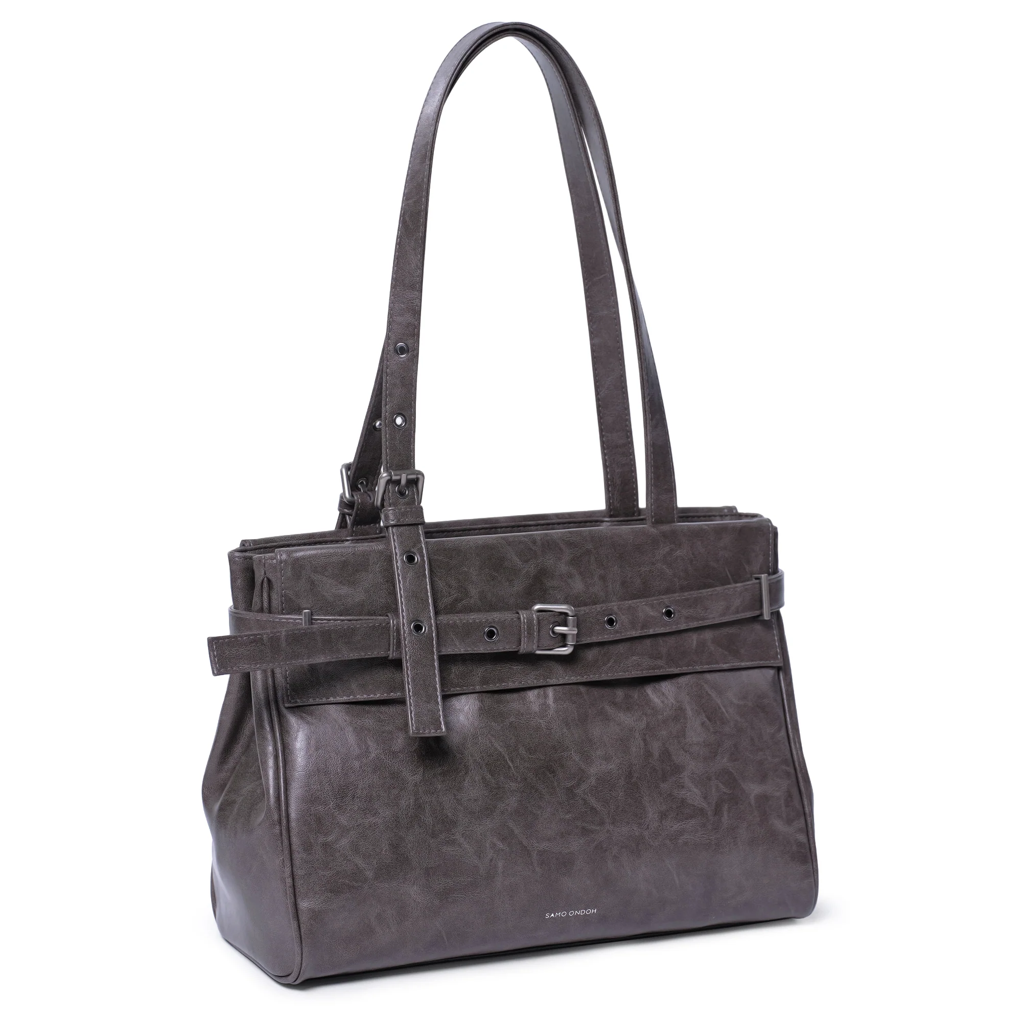 belt flap bag M baked gray - Image 3