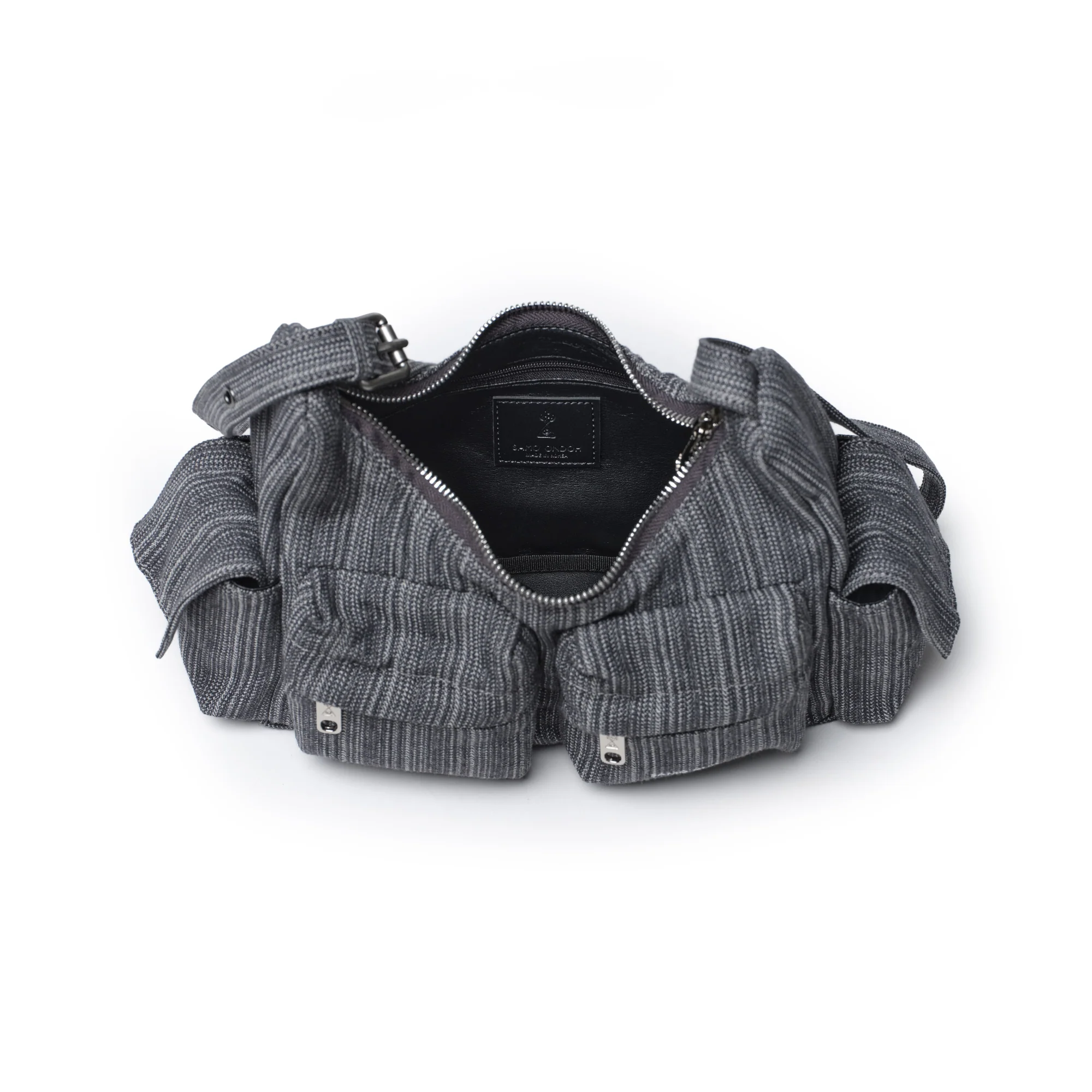 pocket mug bag M stripe gray - Image 4