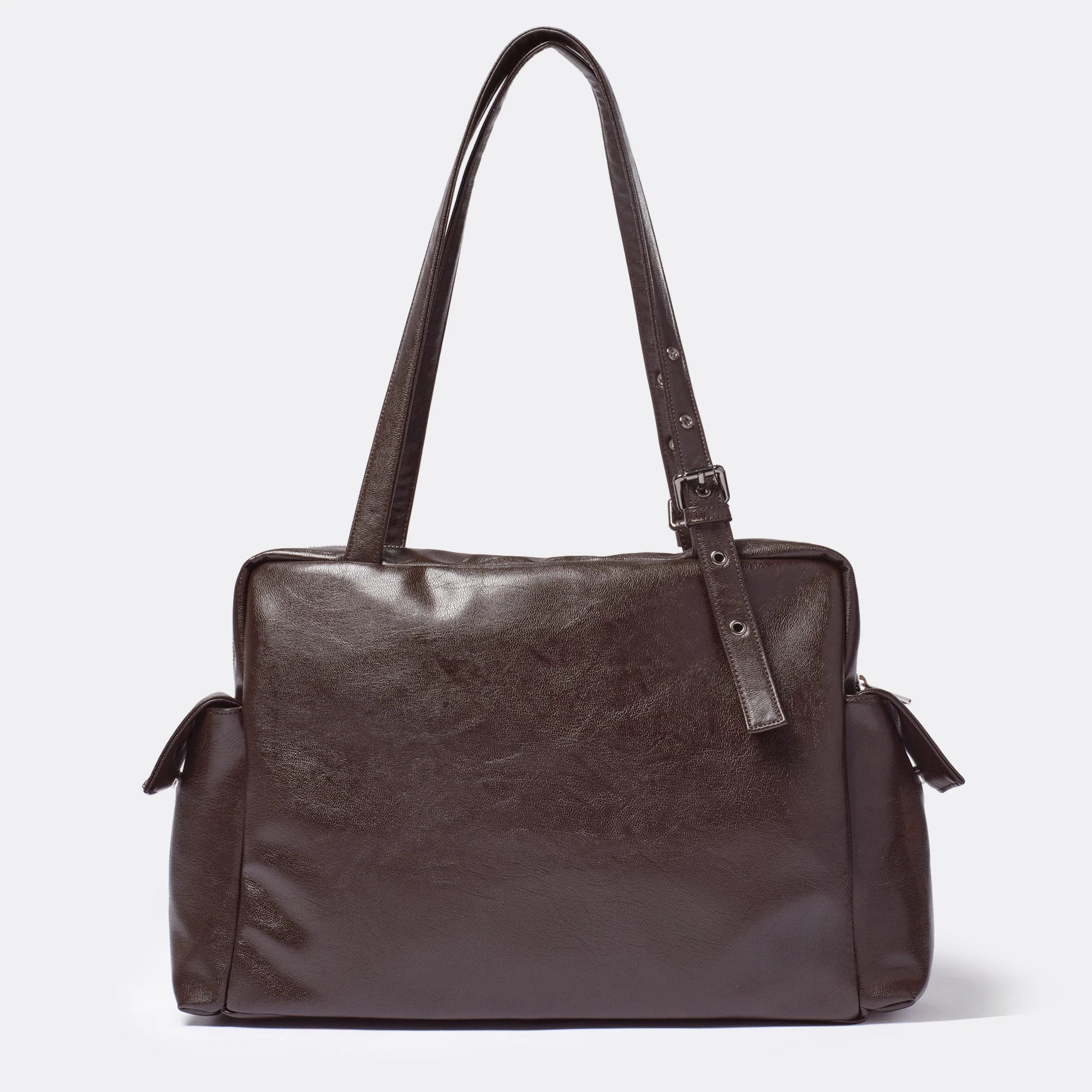 pocket utility bag L goat chocolate - Image 3