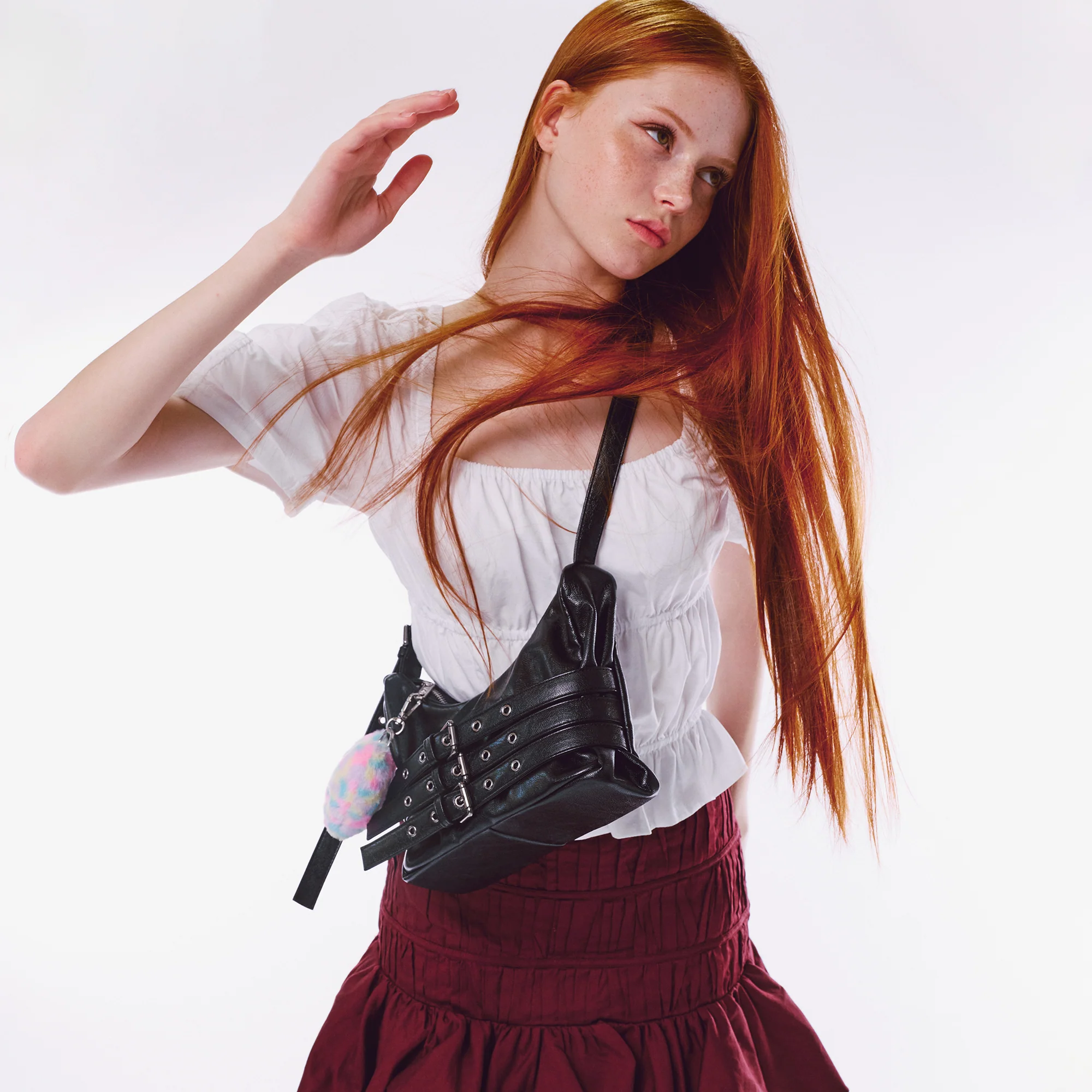 trio belt mug bag M goat black - Image 5