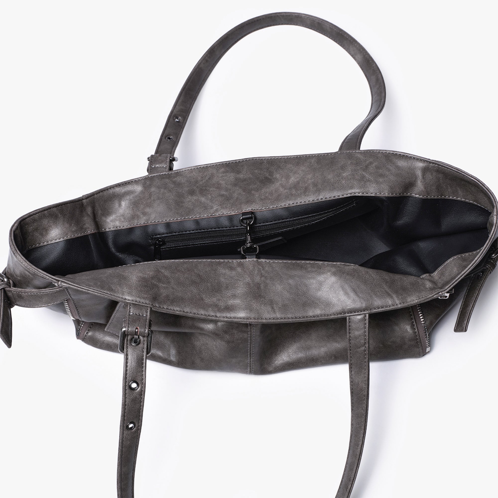 zipper shopper bag M baked gray - Image 6