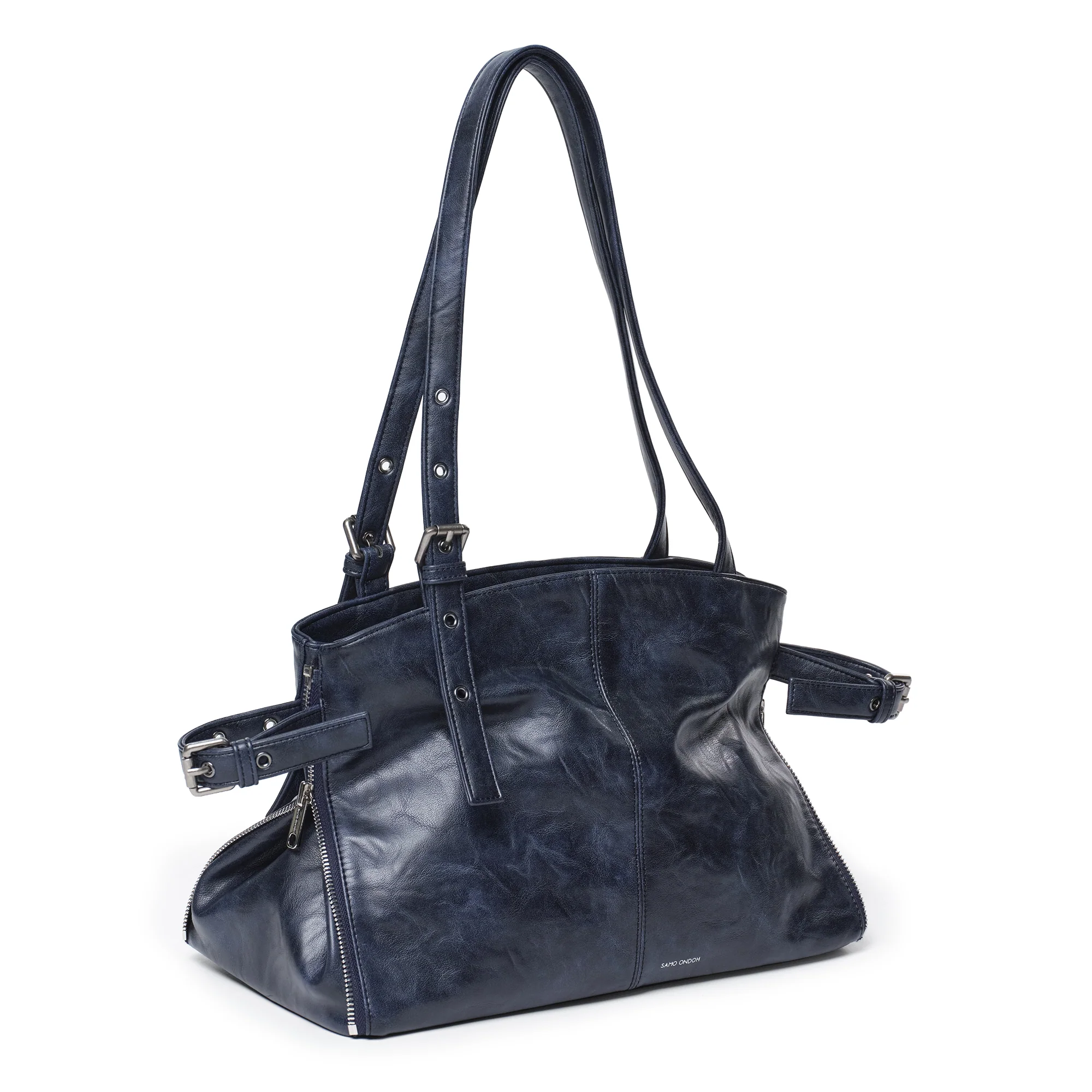 zipper shopper bag M baked navy - Image 3
