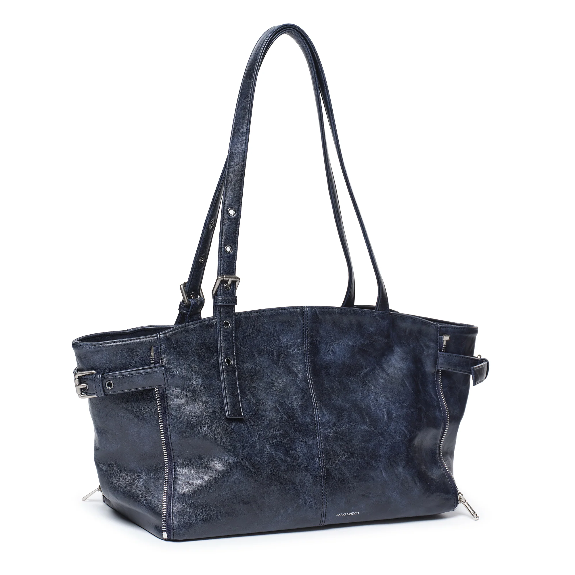 zipper shopper bag M baked navy - Image 4